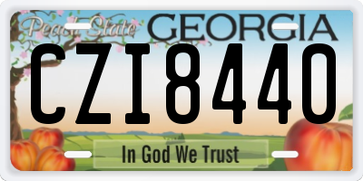 GA license plate CZI8440