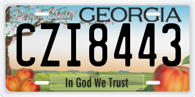 GA license plate CZI8443