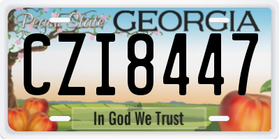 GA license plate CZI8447
