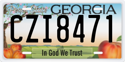 GA license plate CZI8471