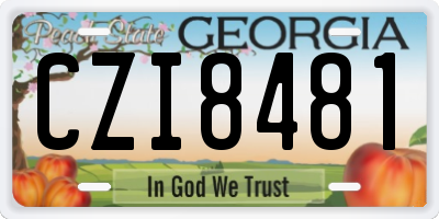GA license plate CZI8481