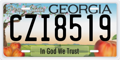 GA license plate CZI8519