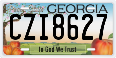 GA license plate CZI8627