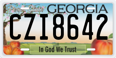 GA license plate CZI8642