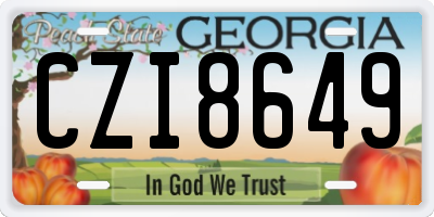 GA license plate CZI8649