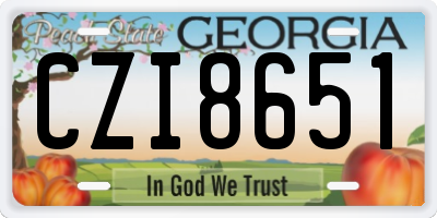 GA license plate CZI8651