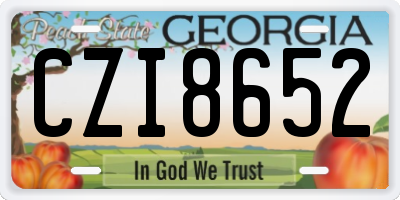 GA license plate CZI8652