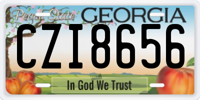 GA license plate CZI8656
