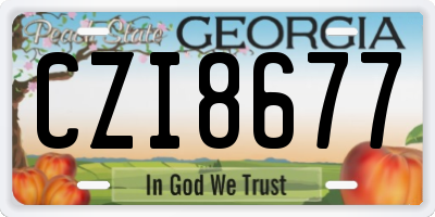 GA license plate CZI8677