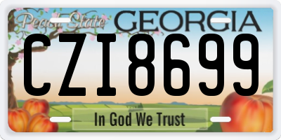 GA license plate CZI8699
