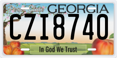 GA license plate CZI8740