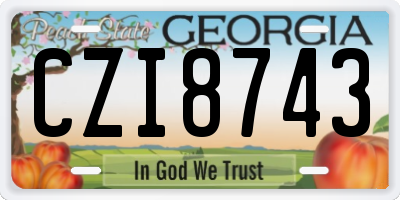 GA license plate CZI8743