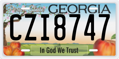 GA license plate CZI8747