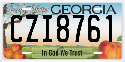 GA license plate CZI8761