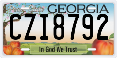 GA license plate CZI8792