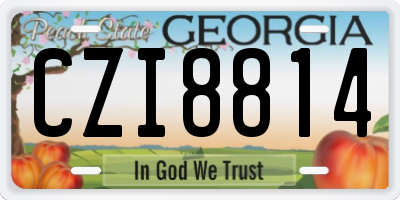 GA license plate CZI8814