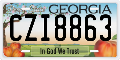 GA license plate CZI8863