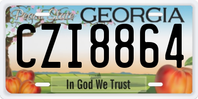 GA license plate CZI8864