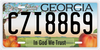 GA license plate CZI8869