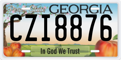 GA license plate CZI8876