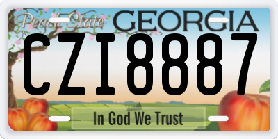 GA license plate CZI8887