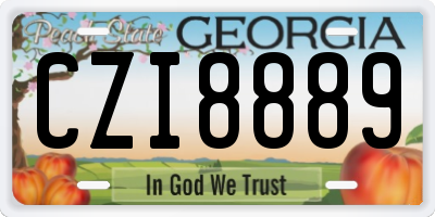 GA license plate CZI8889