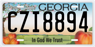 GA license plate CZI8894
