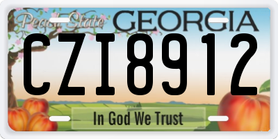 GA license plate CZI8912