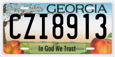 GA license plate CZI8913