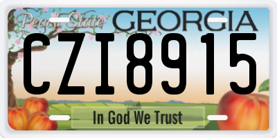 GA license plate CZI8915