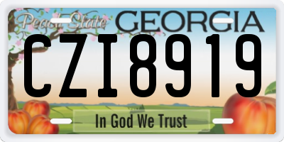 GA license plate CZI8919