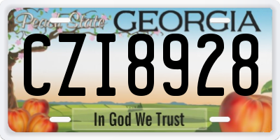 GA license plate CZI8928