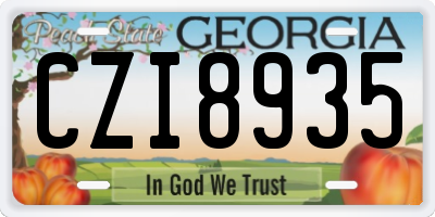 GA license plate CZI8935
