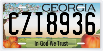 GA license plate CZI8936