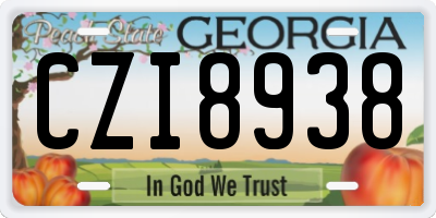 GA license plate CZI8938