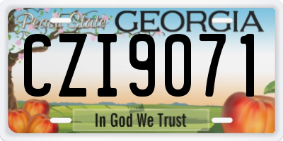 GA license plate CZI9071