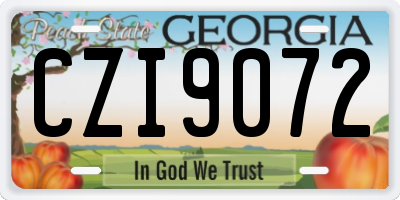 GA license plate CZI9072