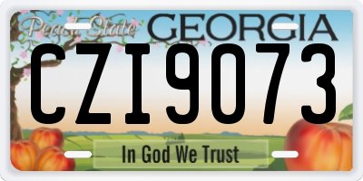 GA license plate CZI9073