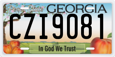 GA license plate CZI9081