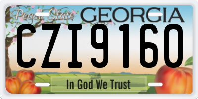 GA license plate CZI9160