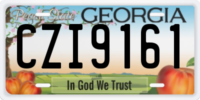 GA license plate CZI9161