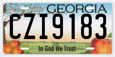 GA license plate CZI9183