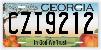 GA license plate CZI9212