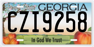 GA license plate CZI9258