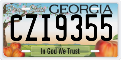 GA license plate CZI9355