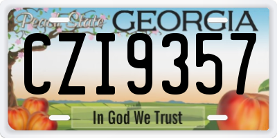 GA license plate CZI9357