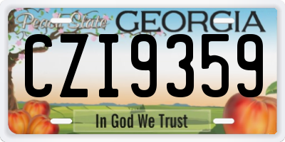 GA license plate CZI9359