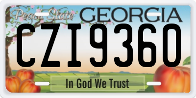 GA license plate CZI9360
