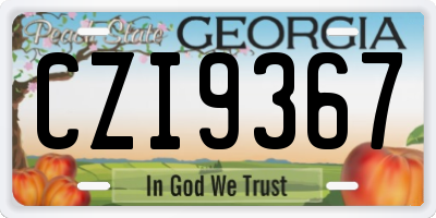 GA license plate CZI9367