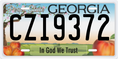 GA license plate CZI9372